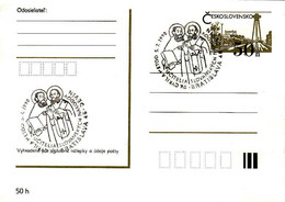 Slovakia, Timbres Occasionnels Cyril A Metod 5.7.1990 Bratislava - Devin - Postkaarten