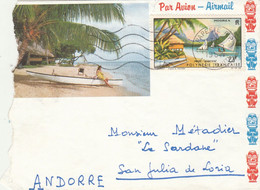 Polynésie - Yvert  PA 9 Sur Partie Lettre Entête Perle Des Mers Du Sud Papeete 29/12/1967 Pour Andorre - Brieven En Documenten