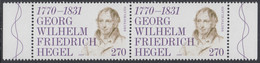 !a! GERMANY 2020 Mi. 3560 MNH Horiz.PAIR W/ Right & Left Margins (c) - Georg Wilhelm Friedrich Hegel, Philosopher - Unused Stamps