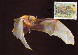 Bulgaria 1989 Maxicard Sc #3398 5s Noctule Bat WWF - Covers & Documents