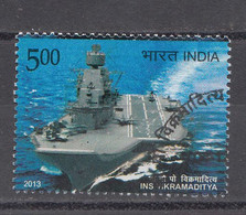 INDIA 2013, FIRST DAY CANCELLED,  INS Vikramaditya, Ship, Aircraft Carrier, 1 V - Used Stamps