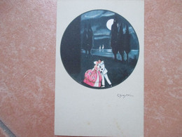 1925 Donnine Woman Illustratore CHIOSTRI Coppia PIERROT Cornice  N.180 Ed. Ballerini & Fratini Firenze - Chiostri, Carlo