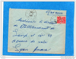 MARCOPHILIE-lettre-FM -Niger->Françe Cad-1958-Agadez+ Cachet Vaguemestre-1956- AOF -stamps-FM N°12 - Briefe U. Dokumente