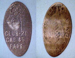 00374 GETTONE TOKEN JETON FICHA ELONGATED PENNNY EROTIC CLUB 21 CAB $5 FARE - Souvenir-Medaille (elongated Coins)