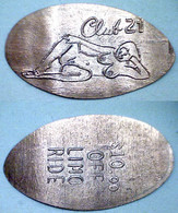 01120 GETTONE TOKEN JETON FICHA ELONGATED PENNNY EROTIC CLUB 21 $10.00 OFF LOMO RIDE - Elongated Coins