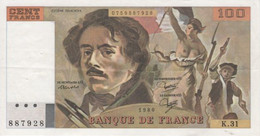 (B0124) FRANCE, 1980. 100 Francs. P-154b. VF - 100 F 1978-1995 ''Delacroix''