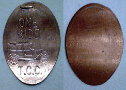 03336 GETTONE TOKEN JETON FICHA ELONGATED ONE RIDE T.C.C. - Souvenirmunten (elongated Coins)