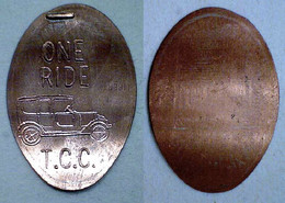 03336 GETTONE TOKEN JETON FICHA ELONGATED ONE RIDE T.C.C. - Monedas Elongadas (elongated Coins)