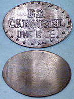 03721 GETTONE TOKEN JETON FICHA ELONGATED B.S. CAROUSEL ONE RIDE - Pièces écrasées (Elongated Coins)