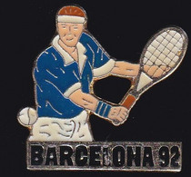 66989- Pin's.tennis Des Jeux Olympiques Barcelone 1992. - Tennis