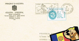 ENVELOPPE ANDORRE VUIGERIA AVEC TIMBEA FRANQUICIE 8-4-86 - Cartas & Documentos