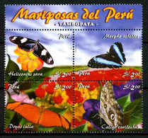 Peru 2006 MiNr. 2065 - 68 Butterflies  4v  MNH** 7.00 € - Perù