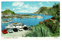 Ref 1399  - 1960's Postcard - Cars & Boats At Ilfracombe Harbour - Devon - Ilfracombe