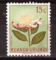 PIA - RUANDA  - 1953 : Fiori Diversi  - (Yv 178) - Usados