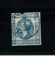 Ref 1400 - 1863 Italy - 15c Blue - Fine Used Stamp - SG 6a - Afgestempeld