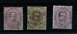 Ref 1400 - 1879 & 1889 Italy - 50c / 40c / 60c - Fine Used Stamps- SG 36 / 39 / 41 - Cat £89+ - Gebraucht