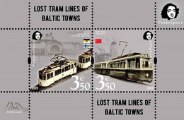 Finland. Peterspost. Lost Tram Lines Of Baltic Towns, Vyborg, Strip Of 2 Stamps In Block - Andere & Zonder Classificatie