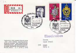 Eingedruckter R-Zettel,  54 Koblenz 1 ,  Nr. 018, Ub " Ss ", Treffen FG "Sonderpostämter" - R- & V- Labels