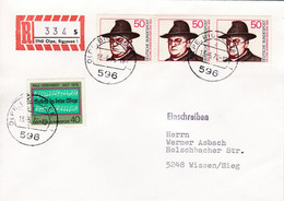 Eingedruckter R-Zettel,  5960 Olpe, Biggesee 1 ,  Nr. 334 Ub * S ", FDC 13.05.76 - R- & V- Viñetas