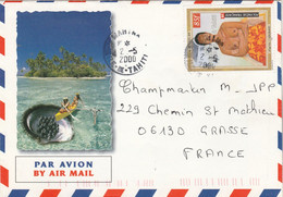 Polynésie Yvert 604 Tableau De Nu Sorgniard Mahina 2/5/2000 Lettre Illustrée Recto Verso à Grasse Alpes Maritimes - Briefe U. Dokumente