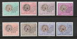 Préoblitérés Yvert N° 138 à 145 ** - Monnaies Gauloises, 8 Valeurs - 1964-1988