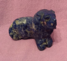 Vintage Figurine Lion, Lapis Lazuli - Lapislazuli