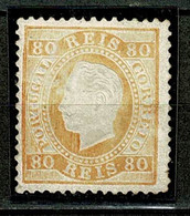 Portugal, 1870/6, # 42 Dent. 12 1/2, Tipo II, Papel Porcelana, MNG - Neufs
