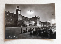 Cartolina Illustrata Carpi - Piazza (notturno), Viaggiata Per Bologna 1956 - Carpi