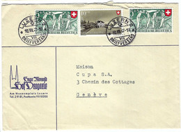 SUISSE Pro Patria 1947: LSC De Lucerne Pour Genève Avec Les ZNr. B34 (2x) Et B35 (1x), Obl. CAD - Altri & Non Classificati
