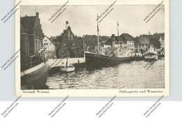 0-2400 WISMAR, Hafenpartie Und Wassertor, 1942, Bahnpost Rostock - Wismar - Wismar
