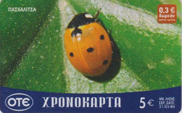 Télécarte GRECE - ANIMAL - COCCINELLE - LADYBIRD GREECE Phonecard - MARIENKÄFER - 37 - Coccinelles