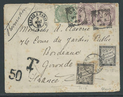 Brief Verstuurd  Uit Bath Naar Bordeaux 7.5.1883 Getaxeerd - Storia Postale