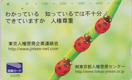Carte Prépayée JAPON - ANIMAL - COCCINELLE  - LADYBIRD JAPAN Prepaid Tosho Card -  MARIENKÄFER Karte - 44 - Coccinelle