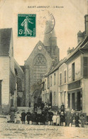 St Arnoult * Rue Et église De La Commune * Commerce Magasin GAUTHIER * Groupe D'enfants - St. Arnoult En Yvelines