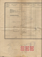 L. De Voiture Affr 1fr Rge X3 Annulés " CHEMINS DE FER/PRINCE HENRI/1934/ECHTERNACH " - Covers & Documents