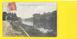 MERIEL Colorisée Le Quai En Amont Du Pont Et Stors (Bourdier) Val D'Oise (95) - Meriel