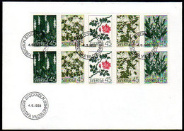 SWEDEN 1968 Flowers FDC.  Michel 607-11 - FDC