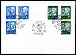 Delcampe - SWEDEN 1967 King's 85th Birthday FDC.  Michel 594-95 - FDC