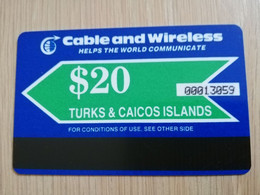 TURKS & CAICOS ISLANDS $ 20,-  AUTELCA CARDS 1E ISSUE  Prepaid      Fine Used Card  **3253** - Turks- En Caicoseilanden