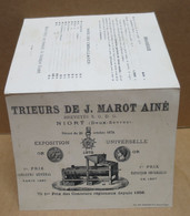 NIORT (79) Ancienne Publicité à 2 Volets Trieurs De Marot Ainé Agriculture Meunerie Brasserie - Niort