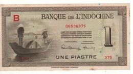 FRENCH INDOCHINA   1  Piastre    P76a   (ND 1945 )   Block Letter B - Indochina