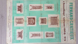 75-PARIS-67-STRASBOURG-69-LYON-AFFICHE PUBLICITE FERNAND GRATIEUX CHAUFFAGE 1928-1929-JOUET-CALORIFERE-POUSSETTE - Posters
