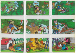 Argentina Disney's Characters Picking Apples, Puzzle, 9 Used Chip Phone Cards # Argpuzz - Rompecabezas