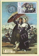 Carte Maximum - Journée Du Timbre (1981) - France (Chambéry) - Femmes Lisant Une Lettre (Goya) - Other & Unclassified