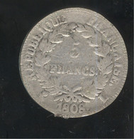 Fausse 5 Francs 1808 L - Métal Blanc Non Magnétique - Trace De Bélière - Exonumia - Varietà E Curiosità