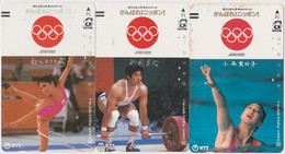 LOT De 3 TC Anciennes JAPON / NTT 390-048 390-049 & 390-051 - JO SPORT OLYMPIC -  JAPAN Front Bar Phonecards - Giochi Olimpici