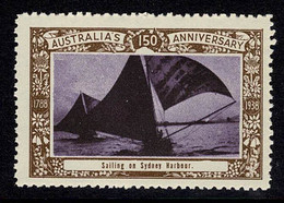 Australia 1938 Sailing On Sydney Harbour - NSW 150th Anniversary Cinderella MNH - Cinderelas