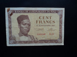 MALI * : 100 FRANCS    22.9.1960    P 2     Signature 1      Presque TTB - Malí