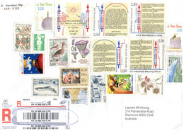 (P 10) (side) France To Australia - 2017 - Registered Letter With Many Stamps (unc-ancelled) - Andere & Zonder Classificatie