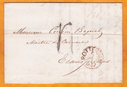 1857 - Enveloppe De Rotterdam, Pays Bas Vers Ecaussieres, Belgique - Entrée Par Hollande Nord N° 2 - Lettres & Documents